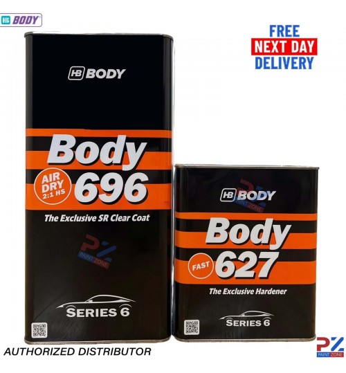 HB BODY 696 AIR DRY CLEAR HS SR 2:1 CLEARCOAT WITH 627 FAST HARDENER -7.5L KIT